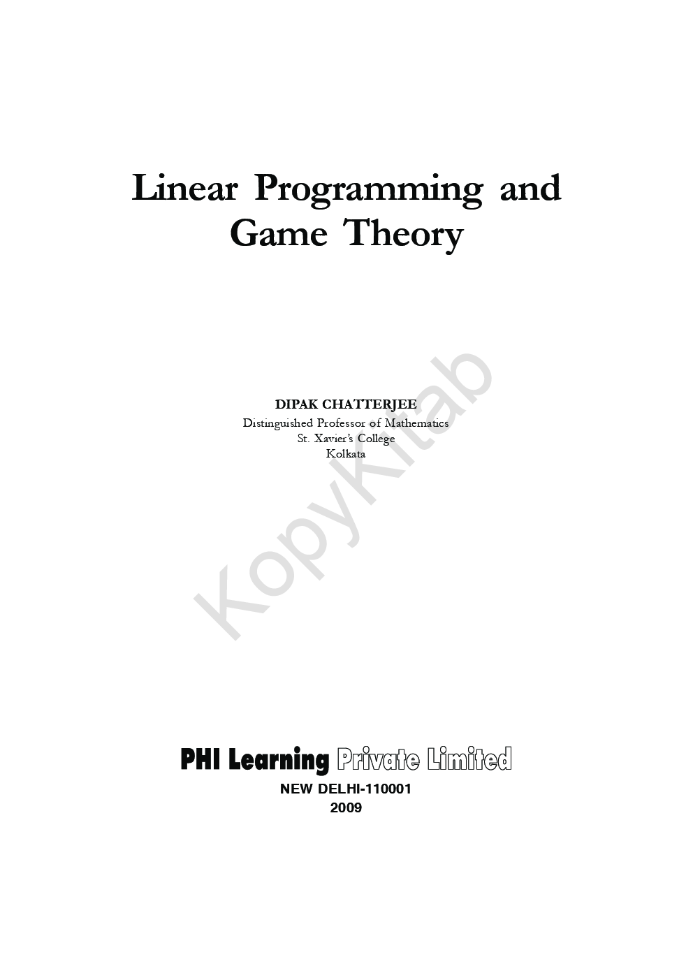 Download PHI Linear Programming And Game Theory PDF Online-2020