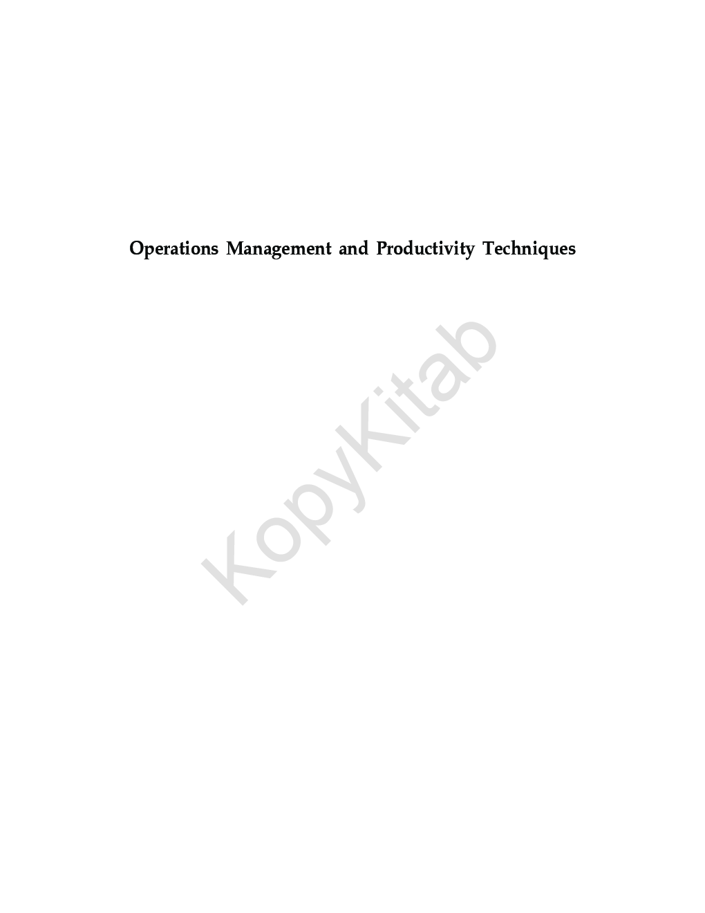 Operations Management And Productivity Techniques - Page 2