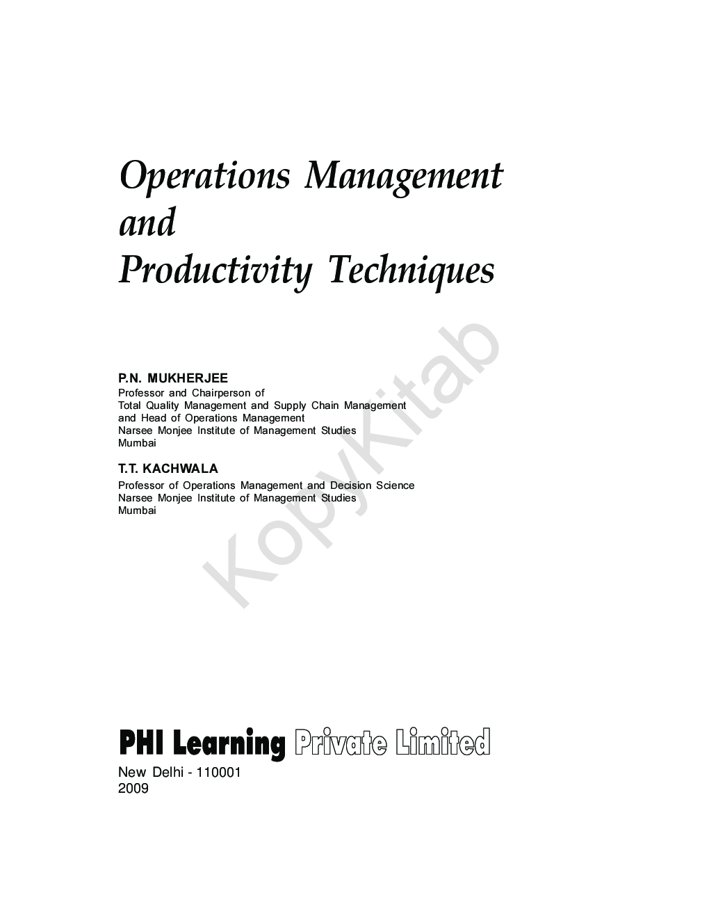 Operations Management And Productivity Techniques - Page 3