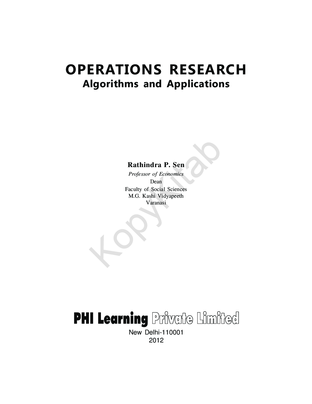 Operations Research: Algorithms And Applications - Page 2