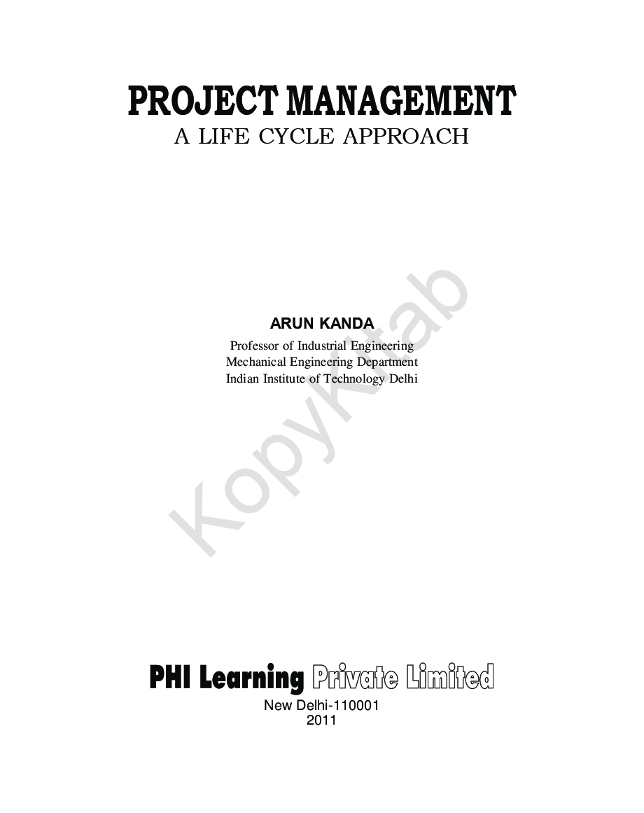 Project Management - A Life Cycle Approach - Page 3