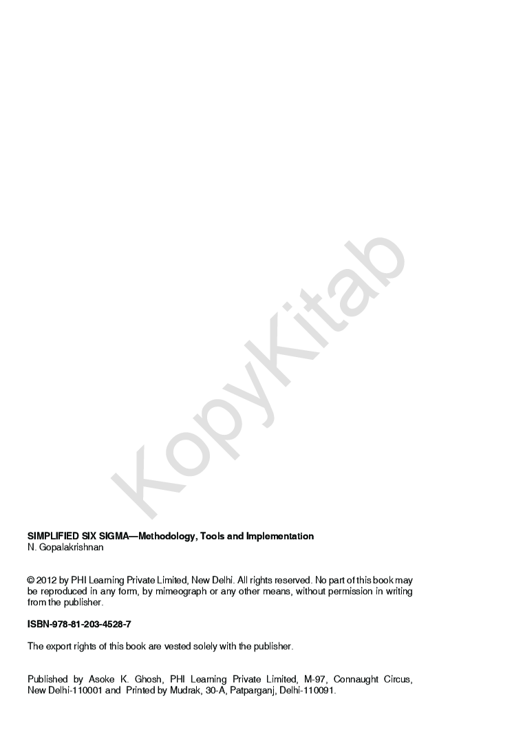 Simplified Six Sigma - Methodology, Tools And Implementation - Page 5