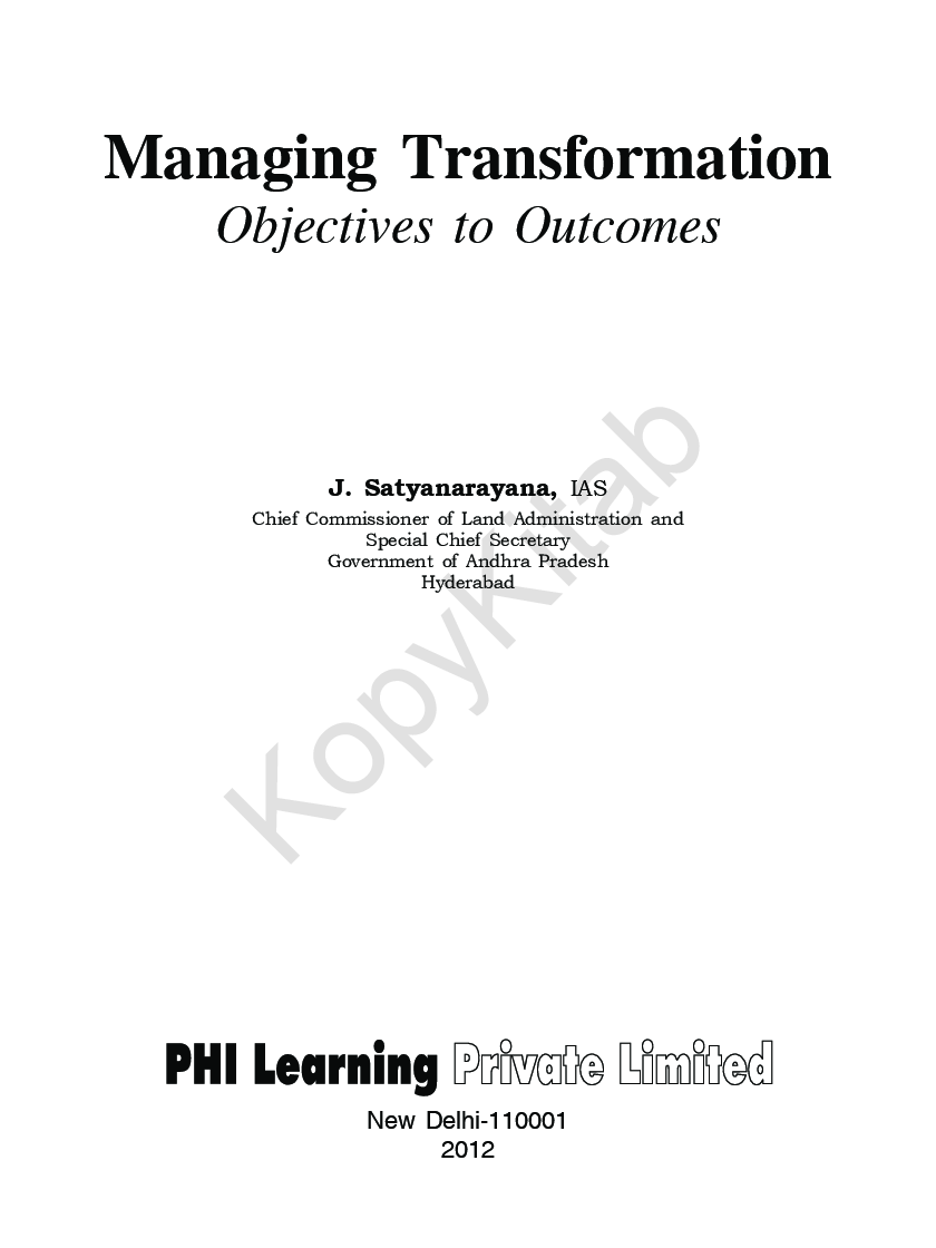 Managing Transformation: Objectives To Outcomes - Page 2