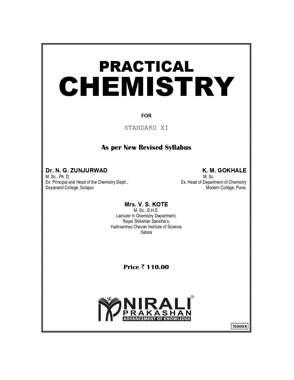 Download Practical Chemistry For Class 11 PDF Online By Dr N G