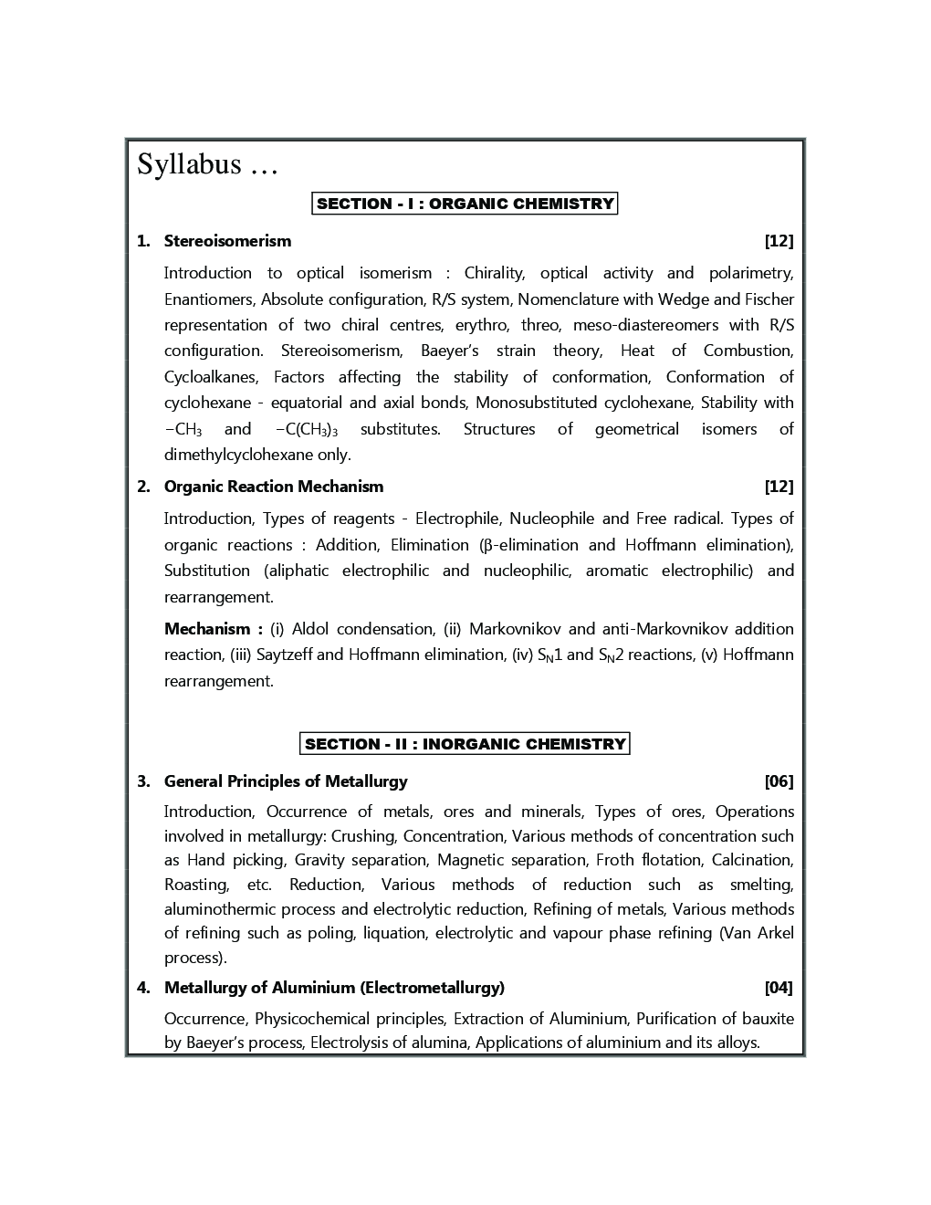 Organic And Inorganic Chemistry (Paper - II) - Page 5