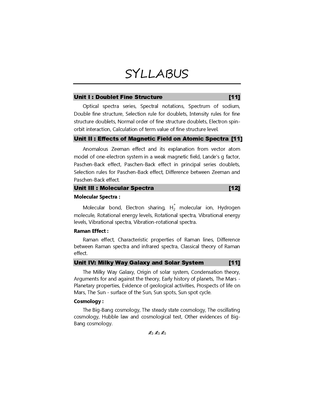 Physics Atomic And Molecular Spectra, Astronomy And Astrophysics (Paper - XII) - Page 5