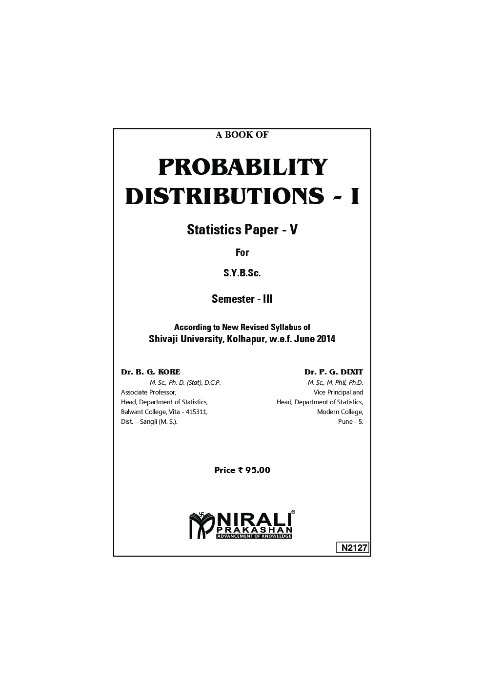 Probability Distributions - I Statistics Paper - V - Page 2