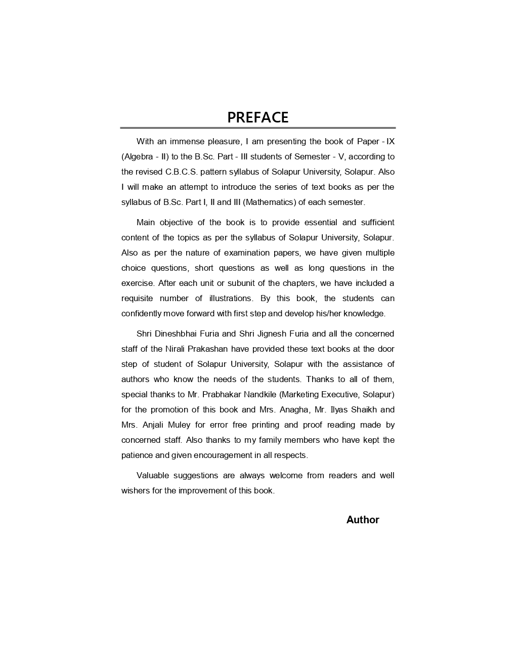 Algebra - II Mathematics - Paper - IX - Page 4