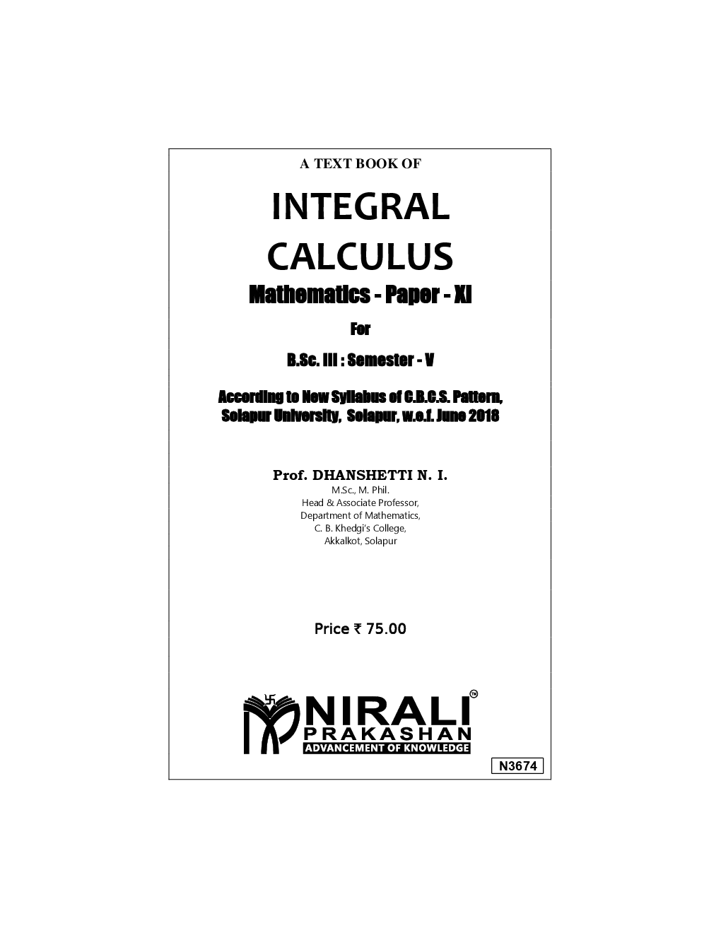 Integral Calculus Mathematics Paper - XI - Page 2