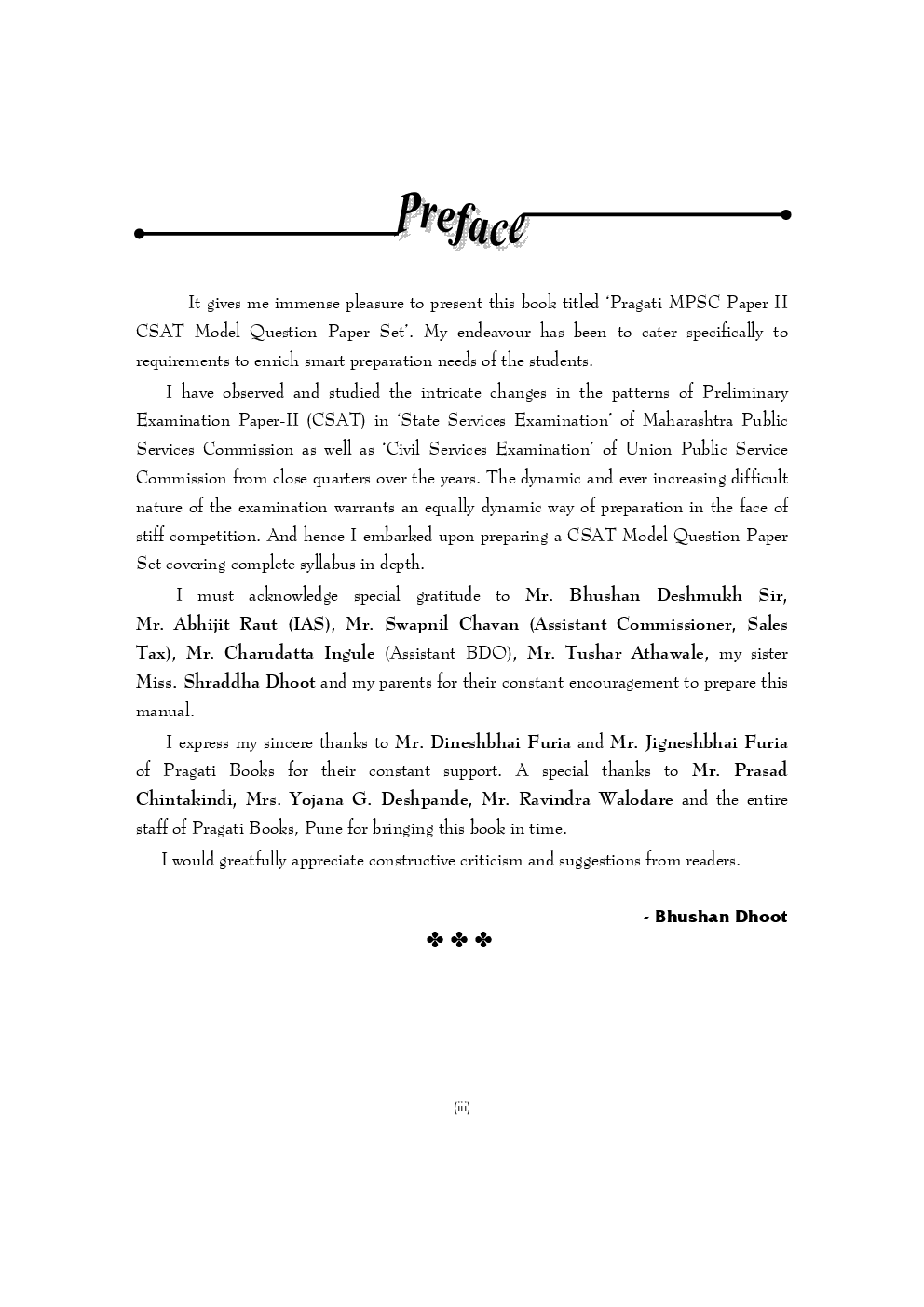 Pragati M.P.S.C. State Services Preliminary Examination Model Question Papers Set Paper - II CSAT - Page 4