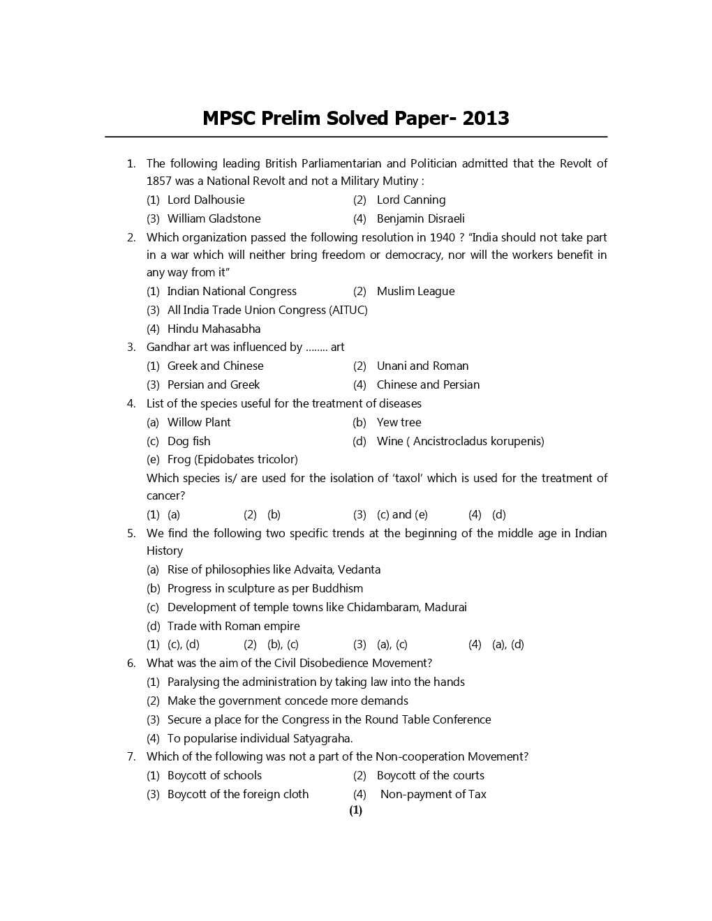 Pragati M.P.S.C. Preliminary Examination Paper-I (5 Year's Solutions) - Page 4