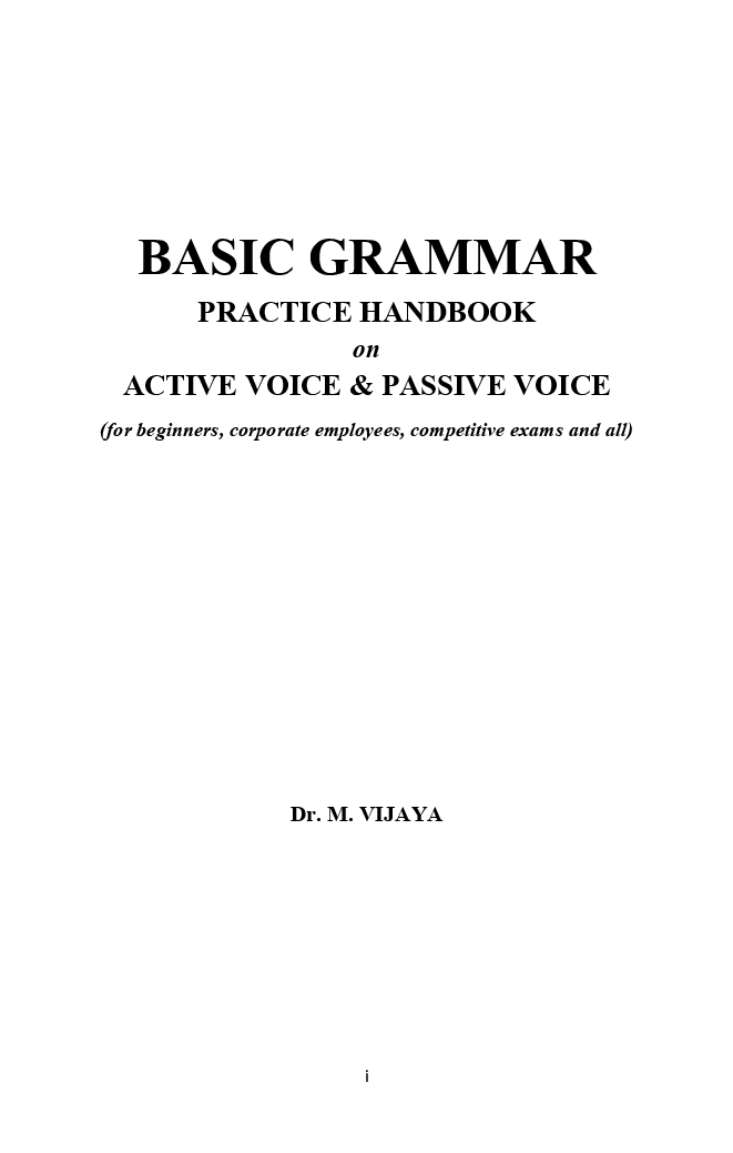 Basic Grammar (Practice Handbook On Active Voice And Passive Voice) - Page 2