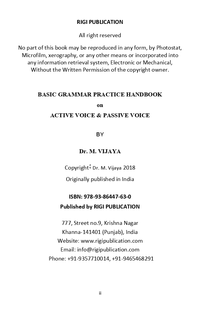 Basic Grammar (Practice Handbook On Active Voice And Passive Voice) - Page 3