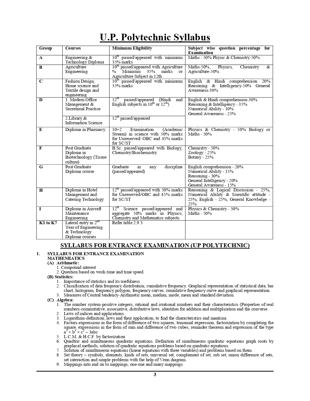 UP JEEC पॉलिटेक्निक संयुक्त प्रवेश परीक्षा Solved Papers & Practice Papers (2019) - Page 4