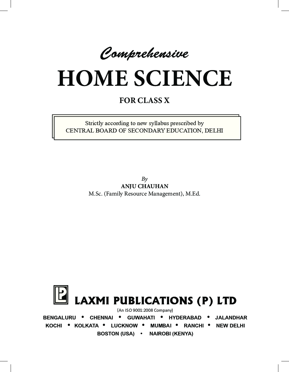 Comprehensive Home Science For Class X (2018 Edition) - Page 5