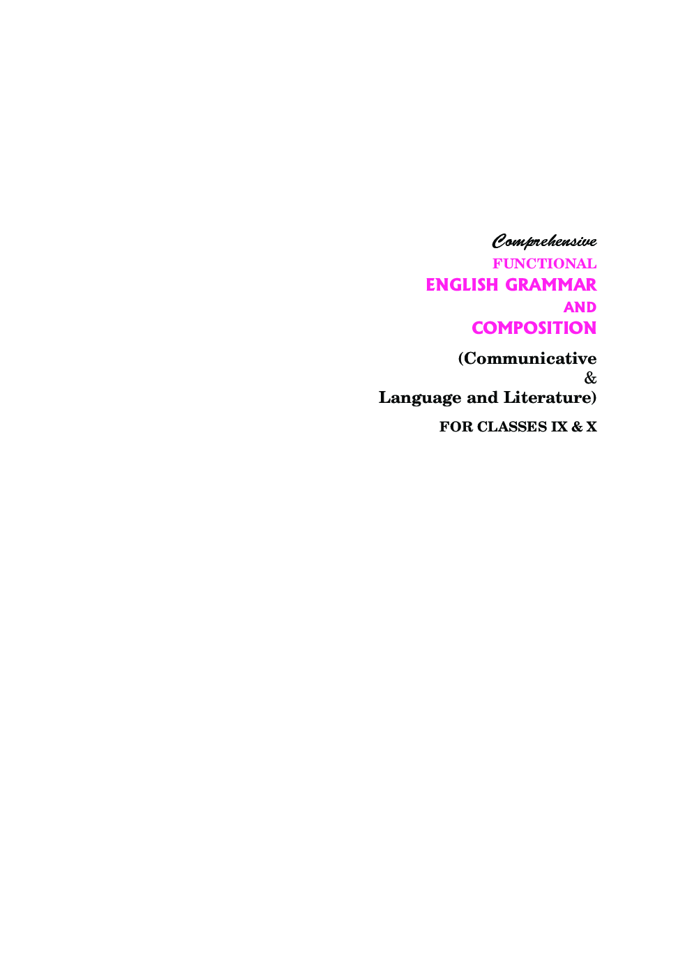 Comprehensive Functional Grammar And Composition For Class IX & X (2018 Edition) - Page 3