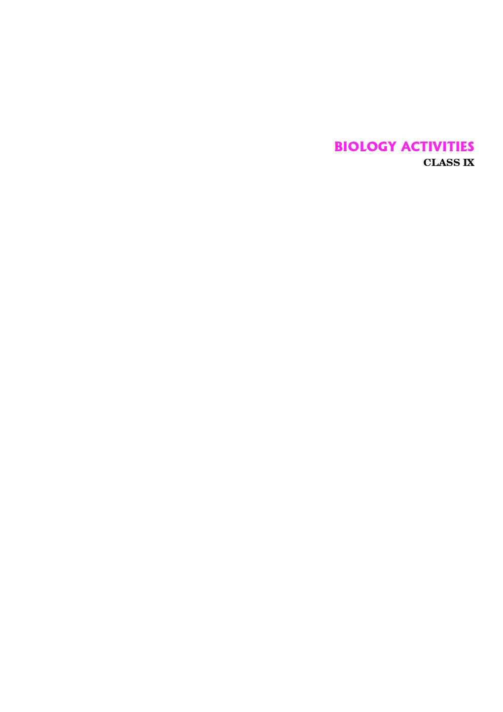 Biology Activities For Class IX (2018 Edition) - Page 3