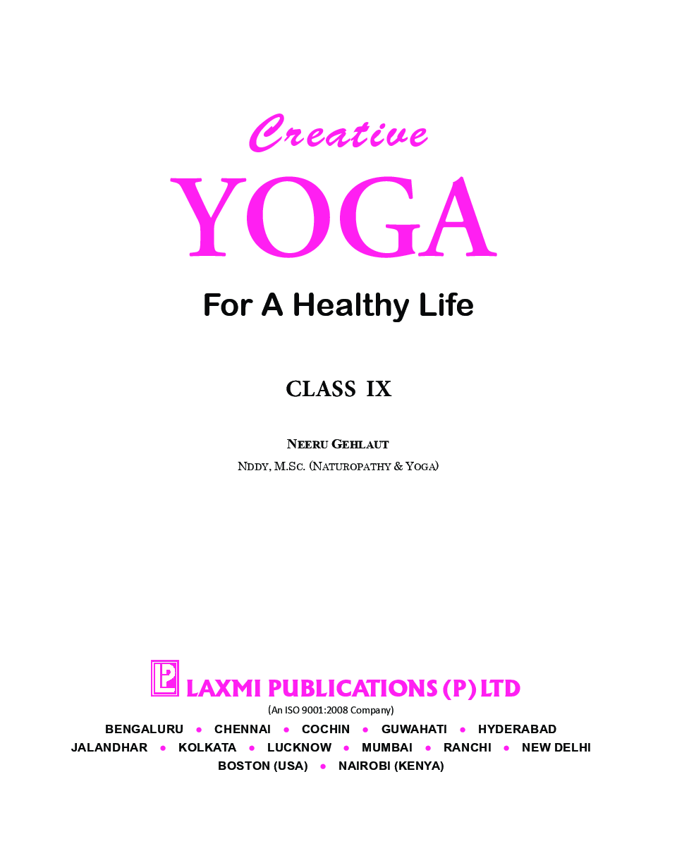 Creative Yoga For A Healthy Life For Class IX (2018 Edition) - Page 3