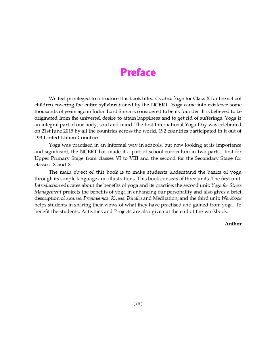 Creative Yoga For A Healthy Life For Class X (2018 Edition) - Page 5