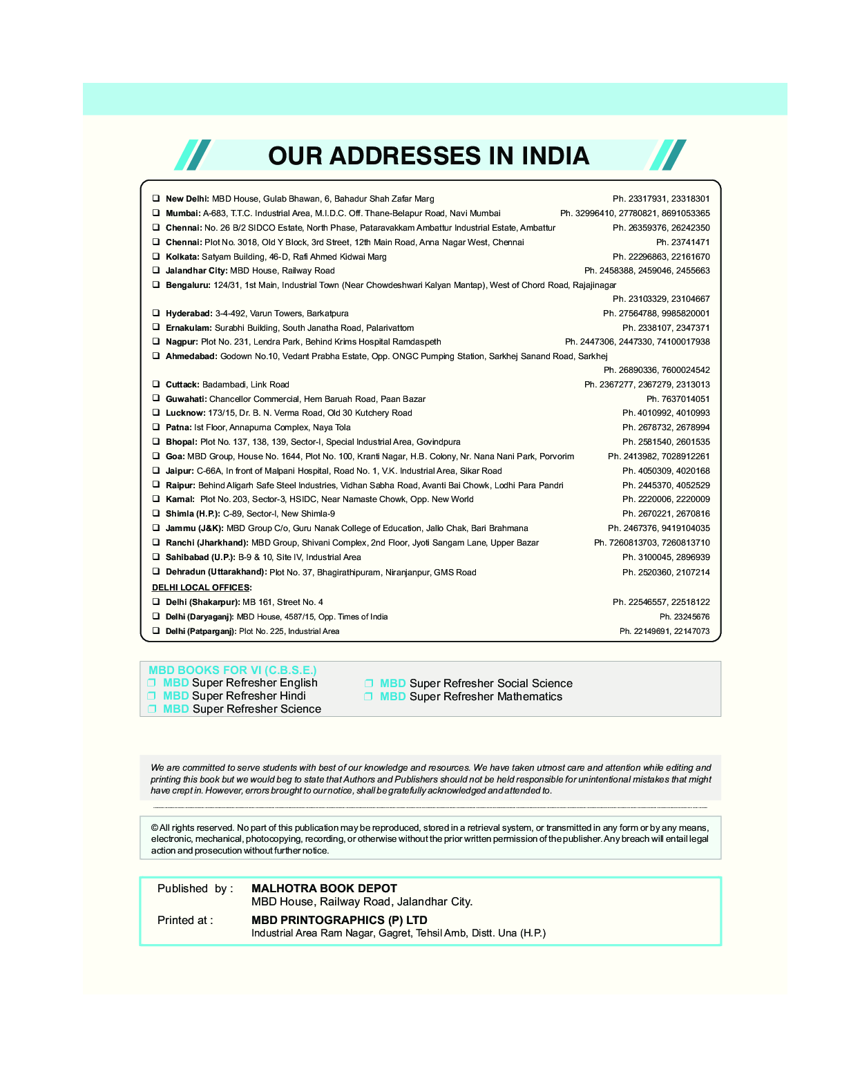 MBD Super Refresher English For Class - VI - Page 4