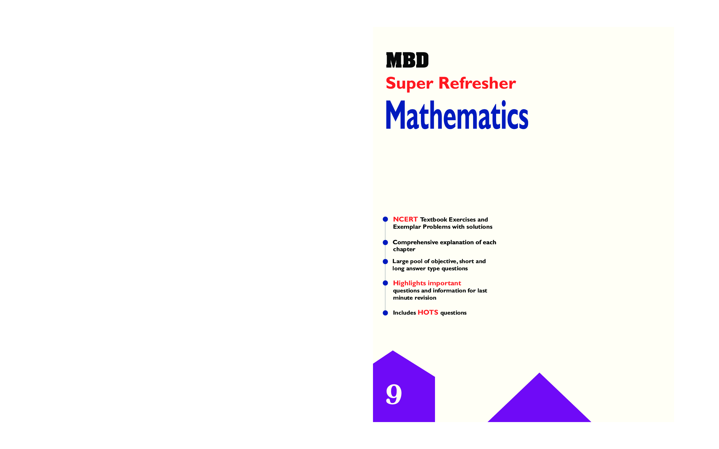 MBD Super Refresher Mathematics For Class - IX - Page 1