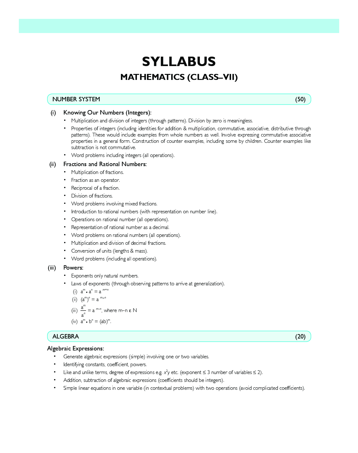MBD Super Refresher Mathematics For Class - VII - Page 5