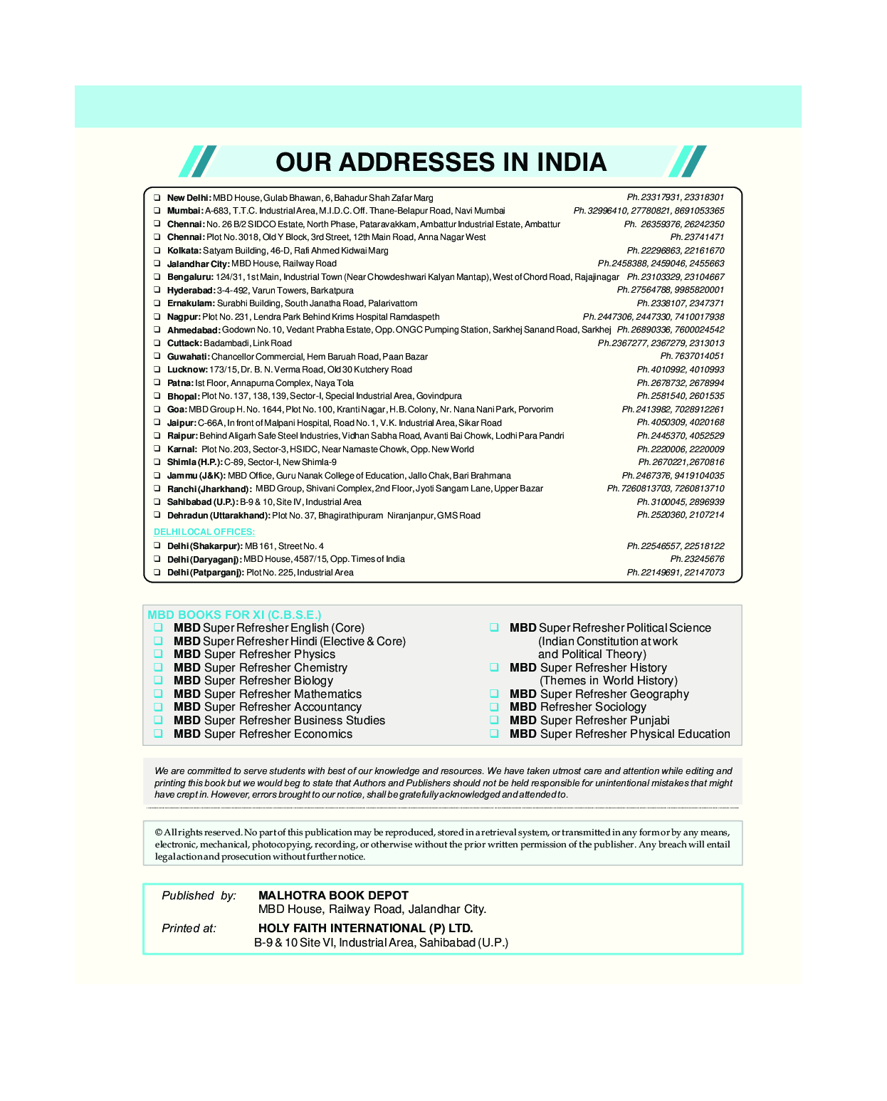 MBD Super Refresher राजनीति विज्ञान For Class - XI - Page 3
