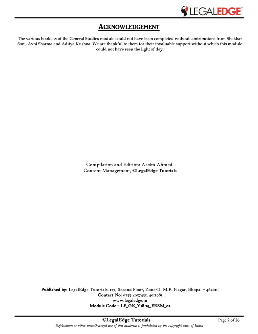 ERSM General Knowledge 2 For CLAT 2019 - Page 3