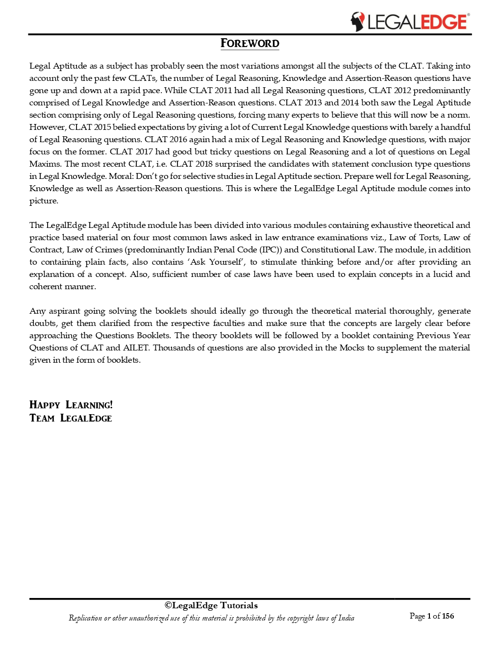 ERSM Legal Aptitude 1 For CLAT 2019 - Page 2