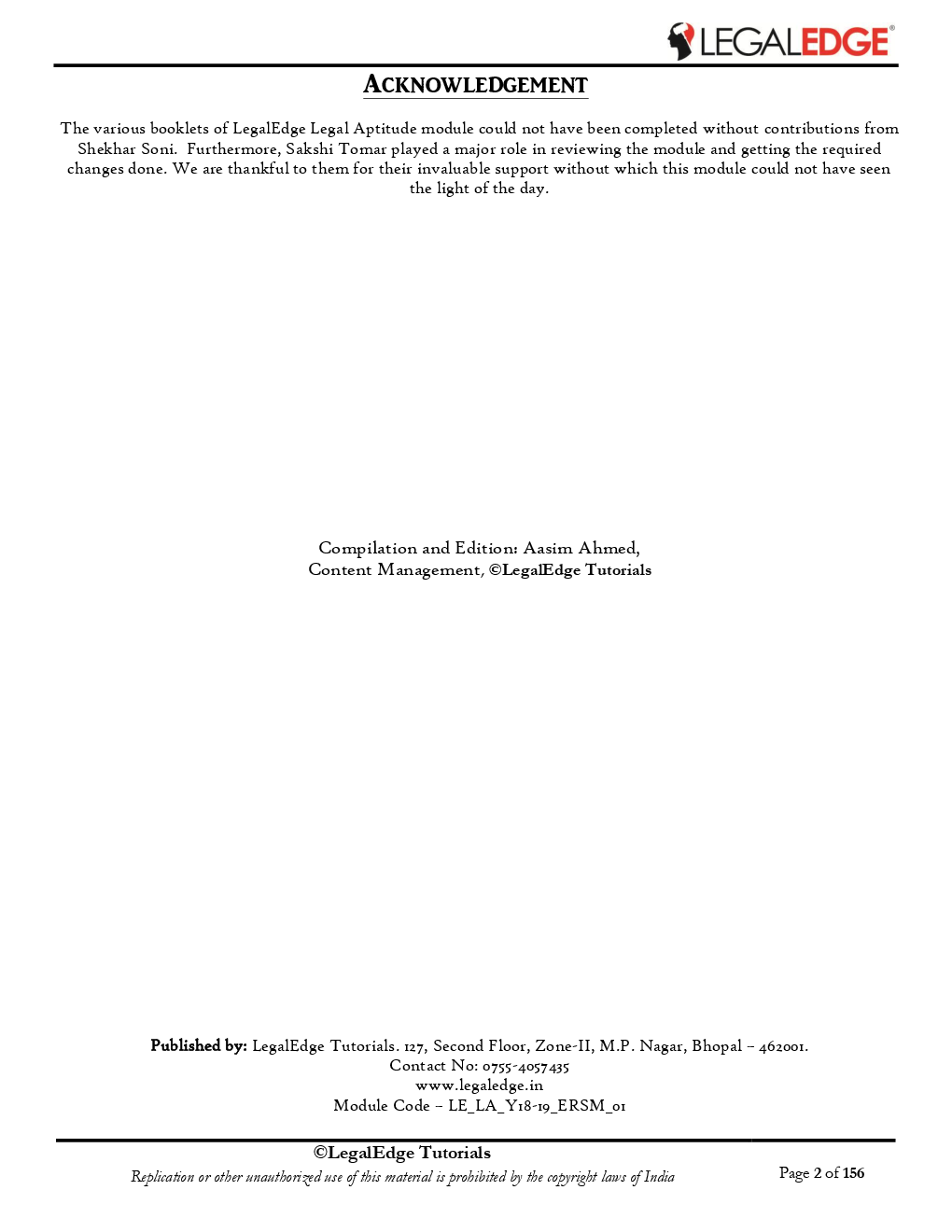 ERSM Legal Aptitude 1 For CLAT 2019 - Page 3