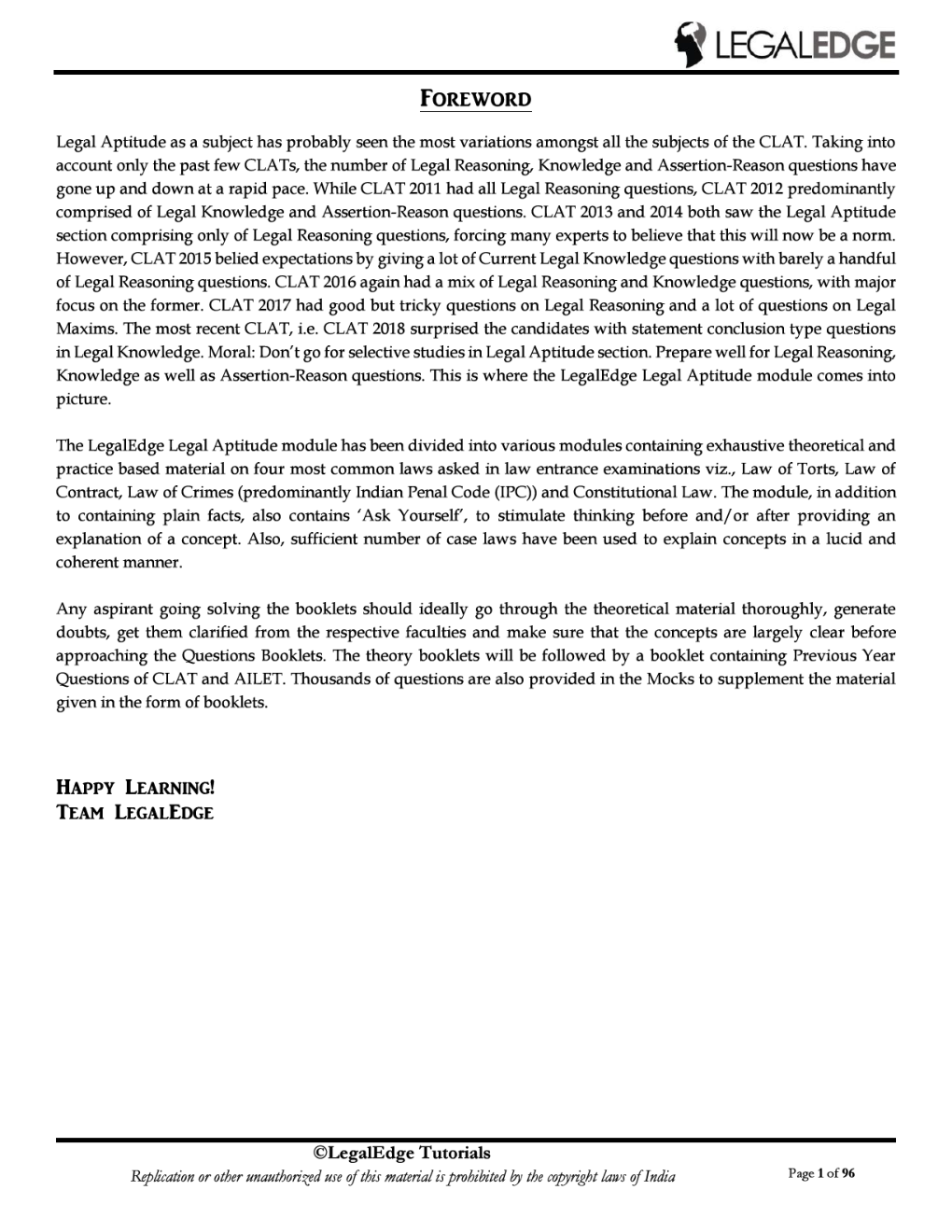 ERSM Legal Aptitude 2 For CLAT 2019 - Page 2