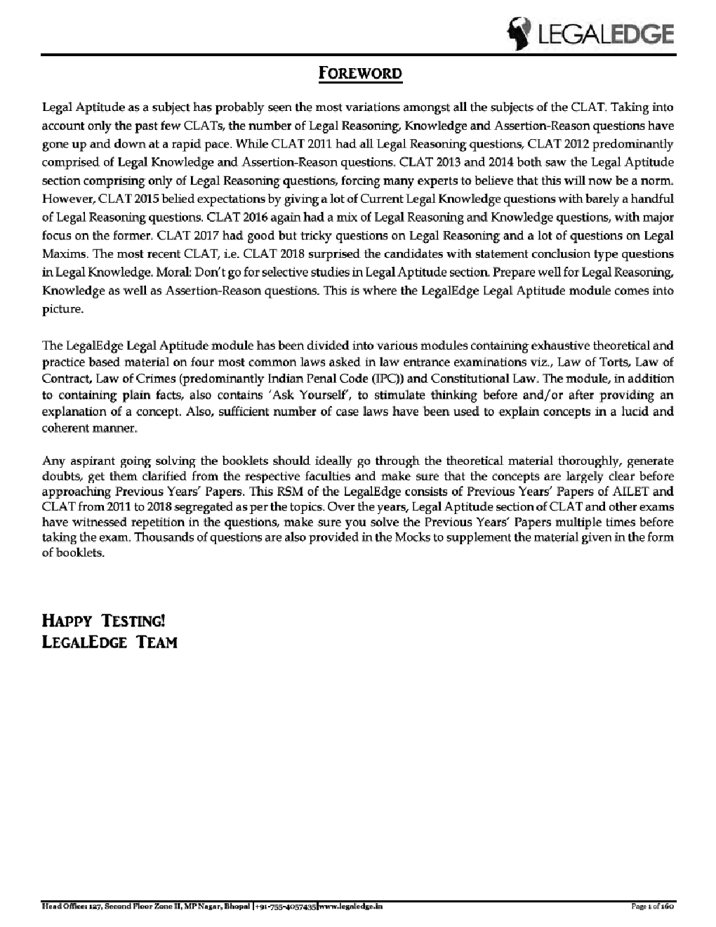 ERSM Legal Aptitude 3 For CLAT 2019 - Page 2