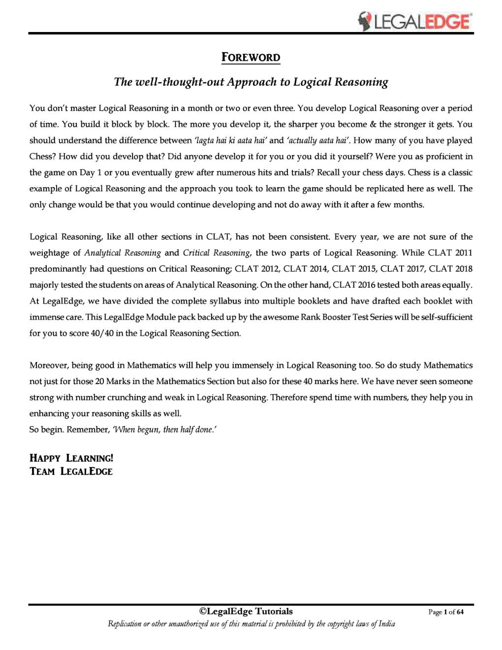 ERSM Logical Reasoning 1 For CLAT 2019 - Page 2