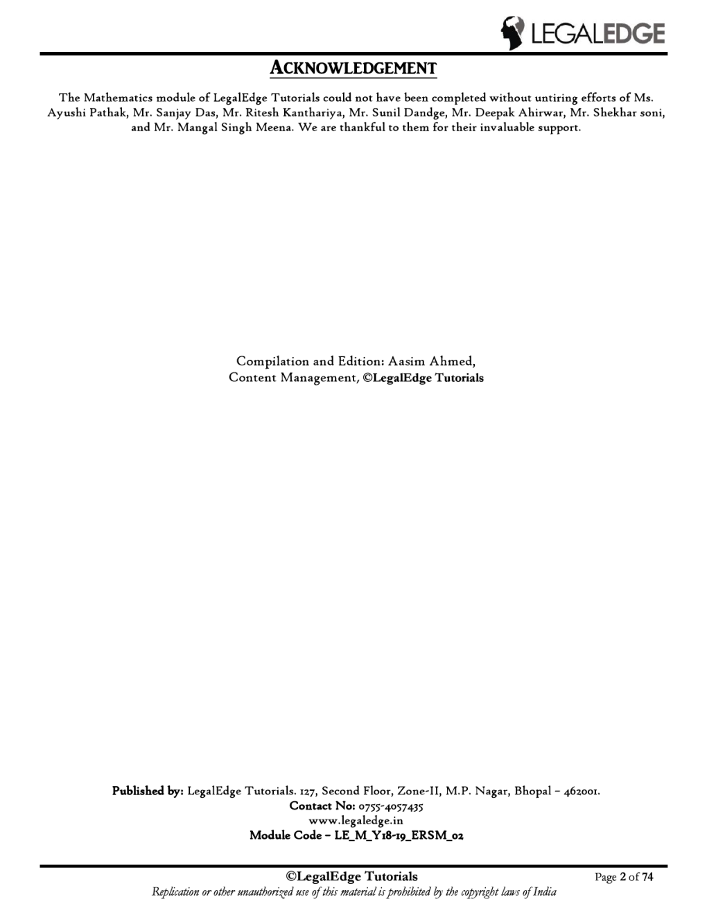 ERSM Mathematics 2 For CLAT 2019 - Page 3