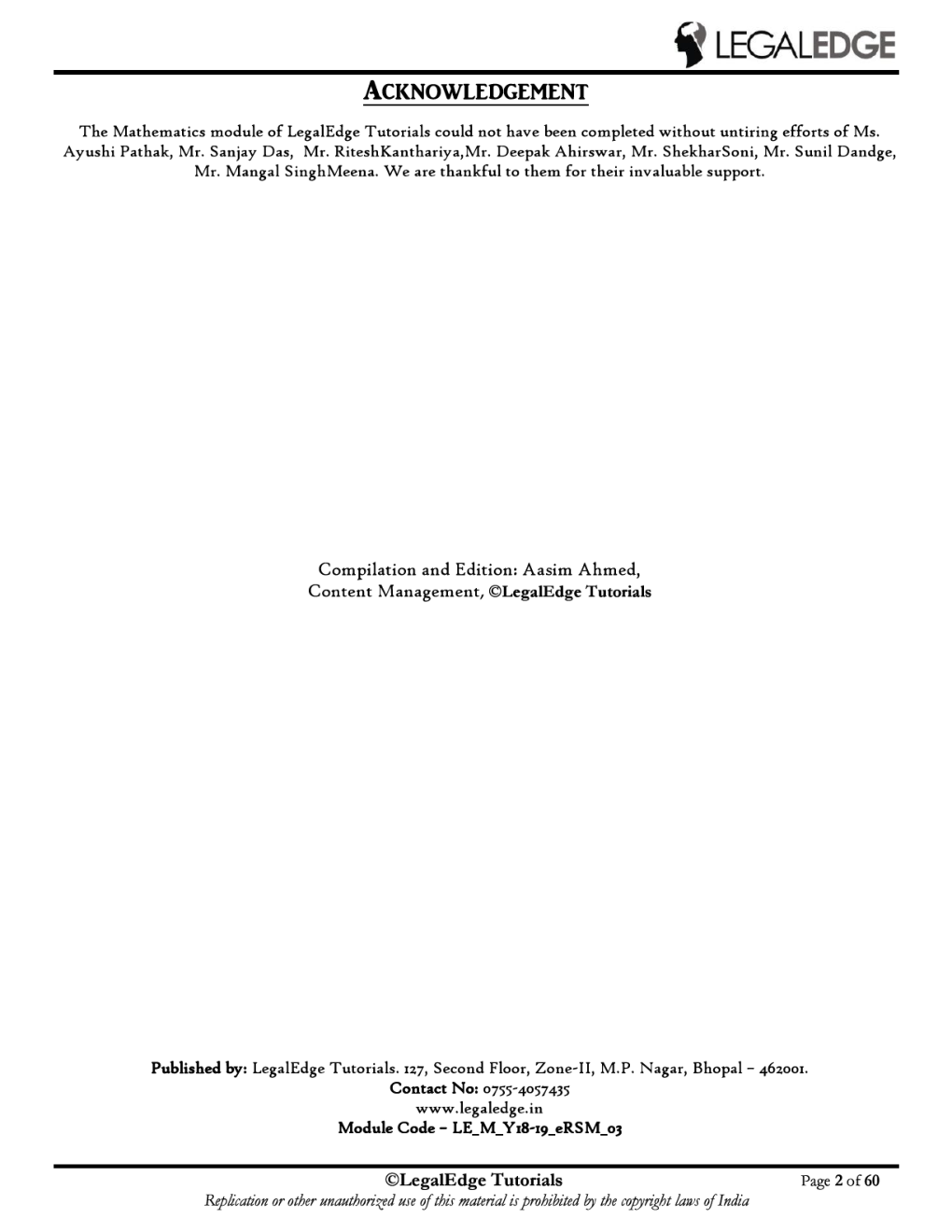 ERSM Mathematics 3 For CLAT 2019 - Page 3