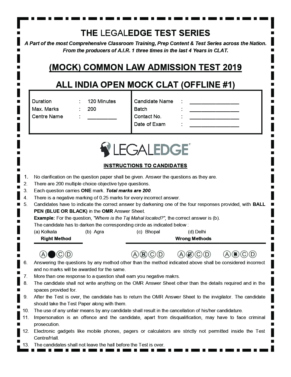 CLAT 2019 Offline Mocks 2 - Page 2