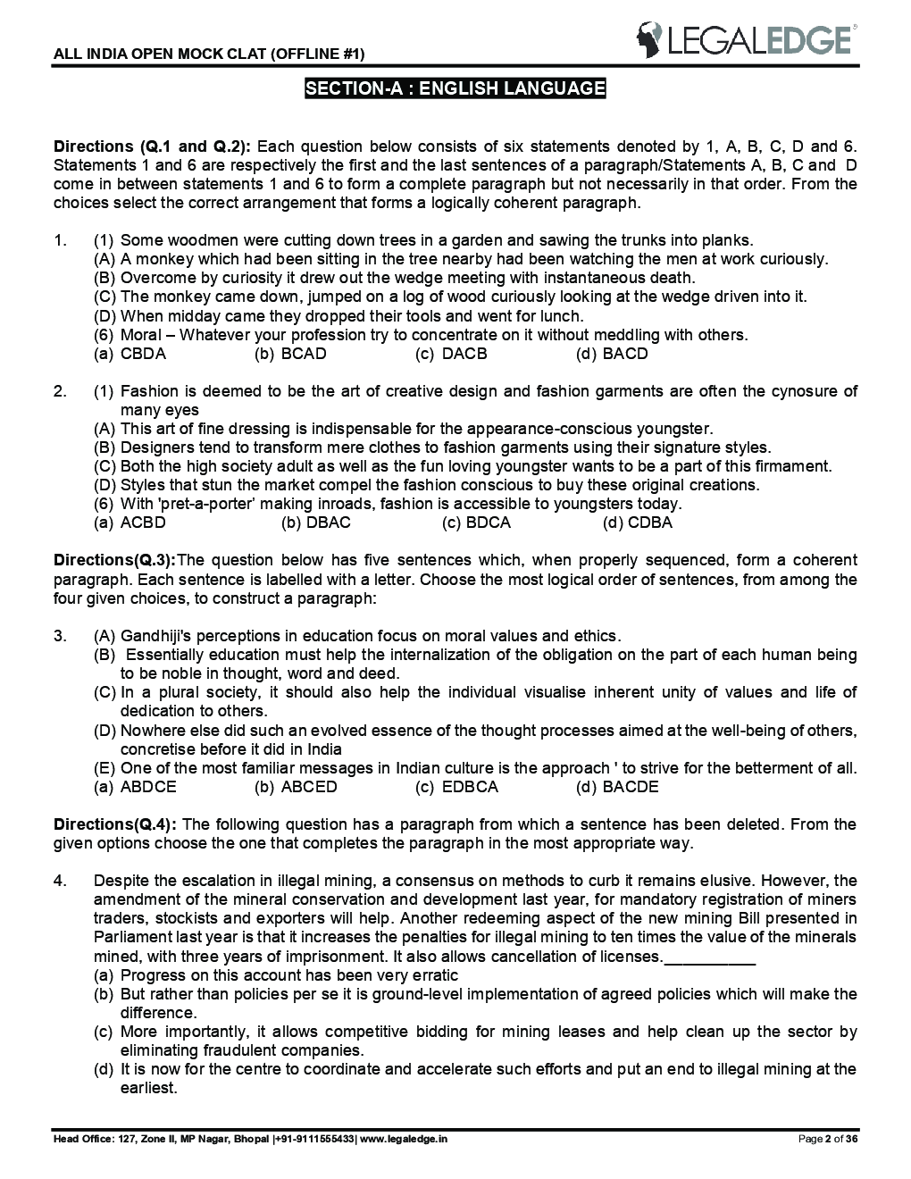CLAT 2019 Offline Mocks 2 - Page 3