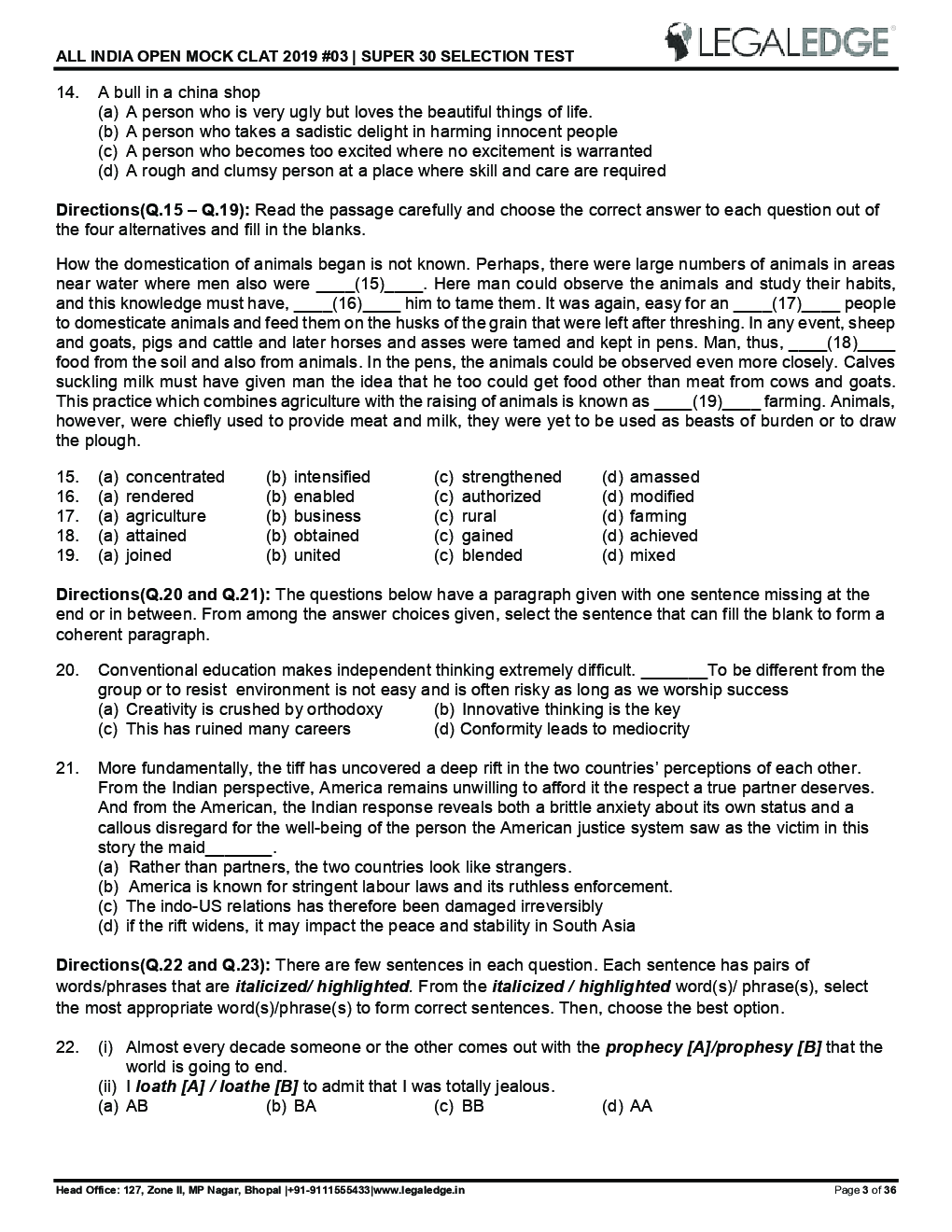 CLAT 2019 Offline Mocks 3 - Page 4