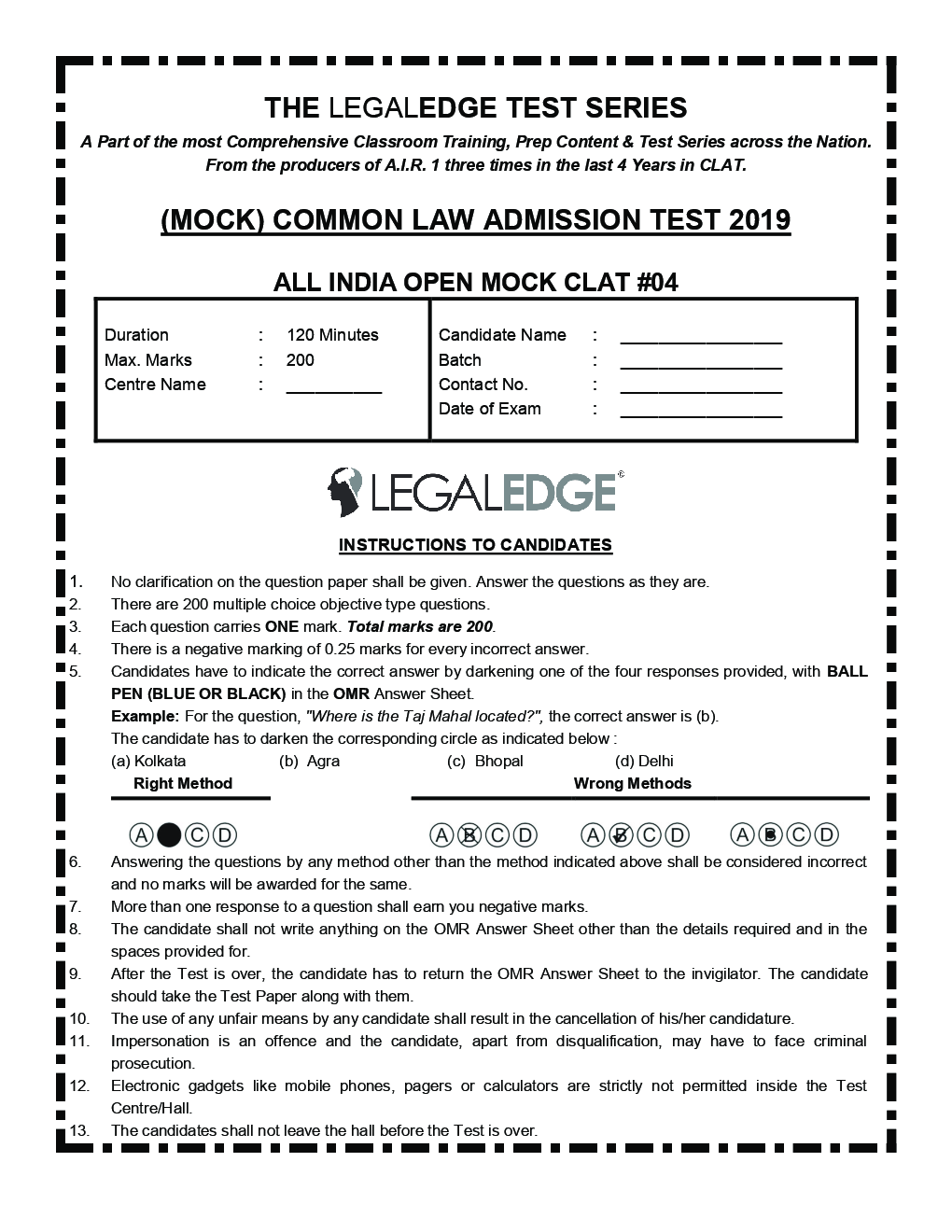 CLAT 2019 Offline Mocks 4 - Page 2