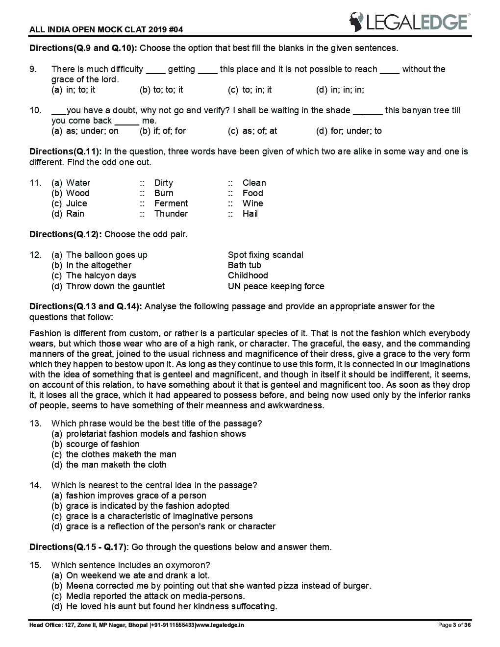 CLAT 2019 Offline Mocks 4 - Page 4