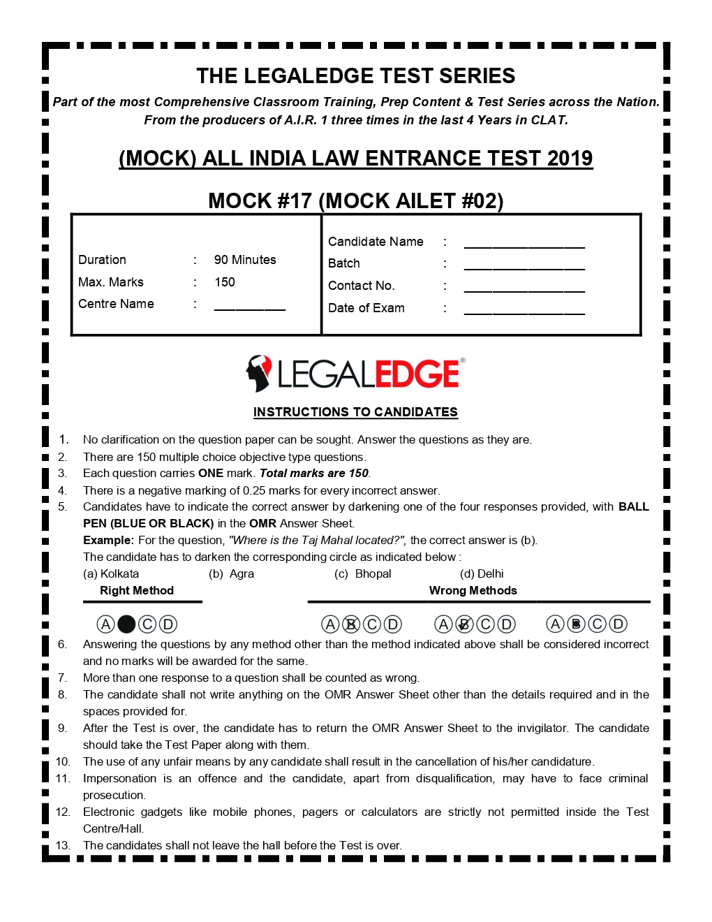 CLAT 2019 Offline Mocks 6 - Page 2