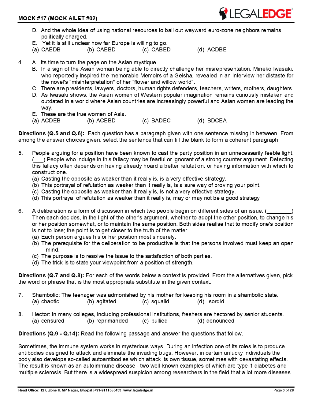 CLAT 2019 Offline Mocks 6 - Page 4