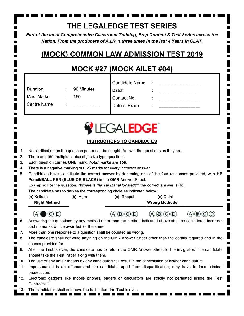 CLAT 2019 Offline Mocks 8 - Page 2