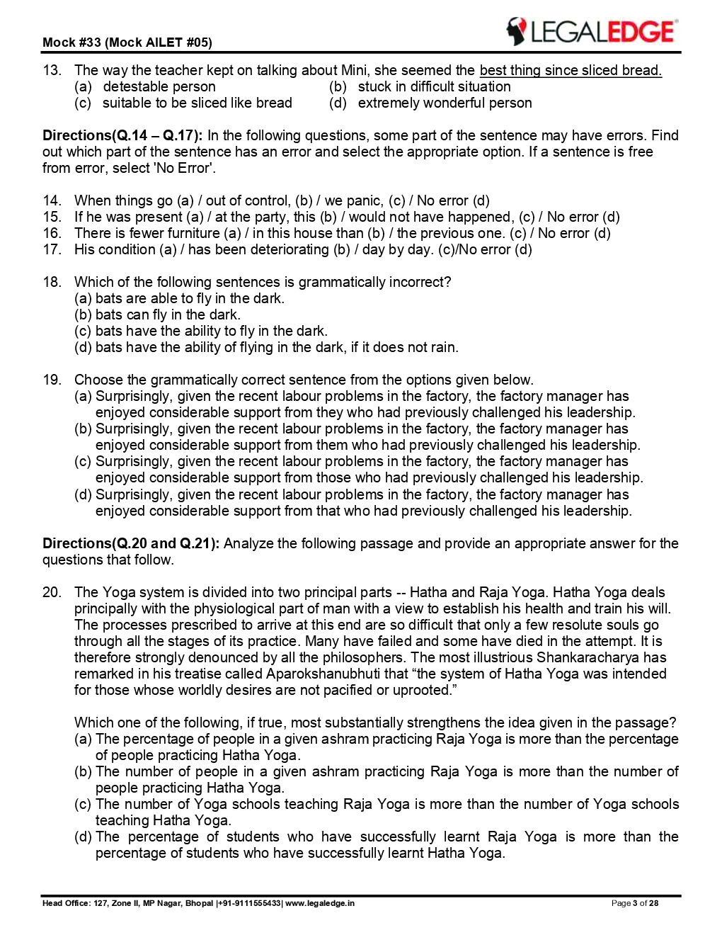 CLAT 2019 Offline Mocks 9 - Page 4