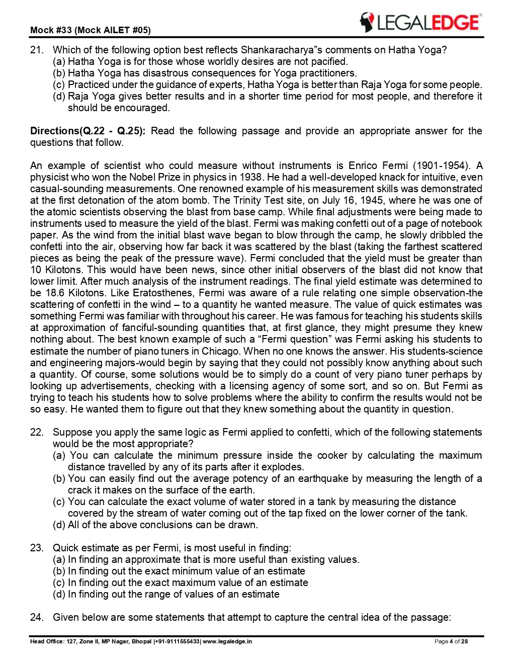 CLAT 2019 Offline Mocks 9 - Page 5