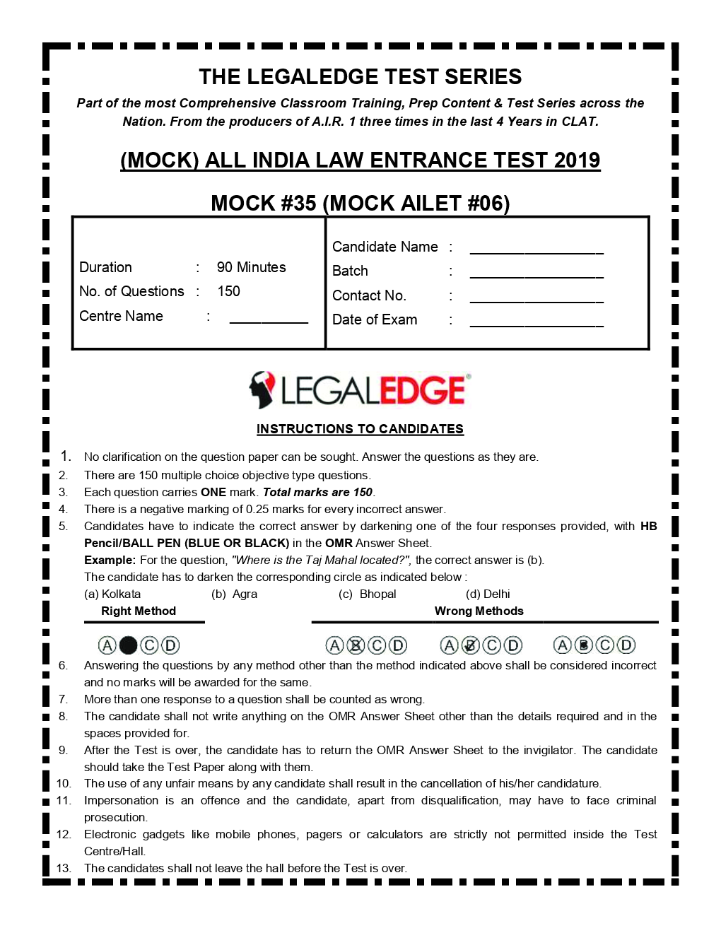 CLAT 2019 Offline Mocks 10 - Page 2
