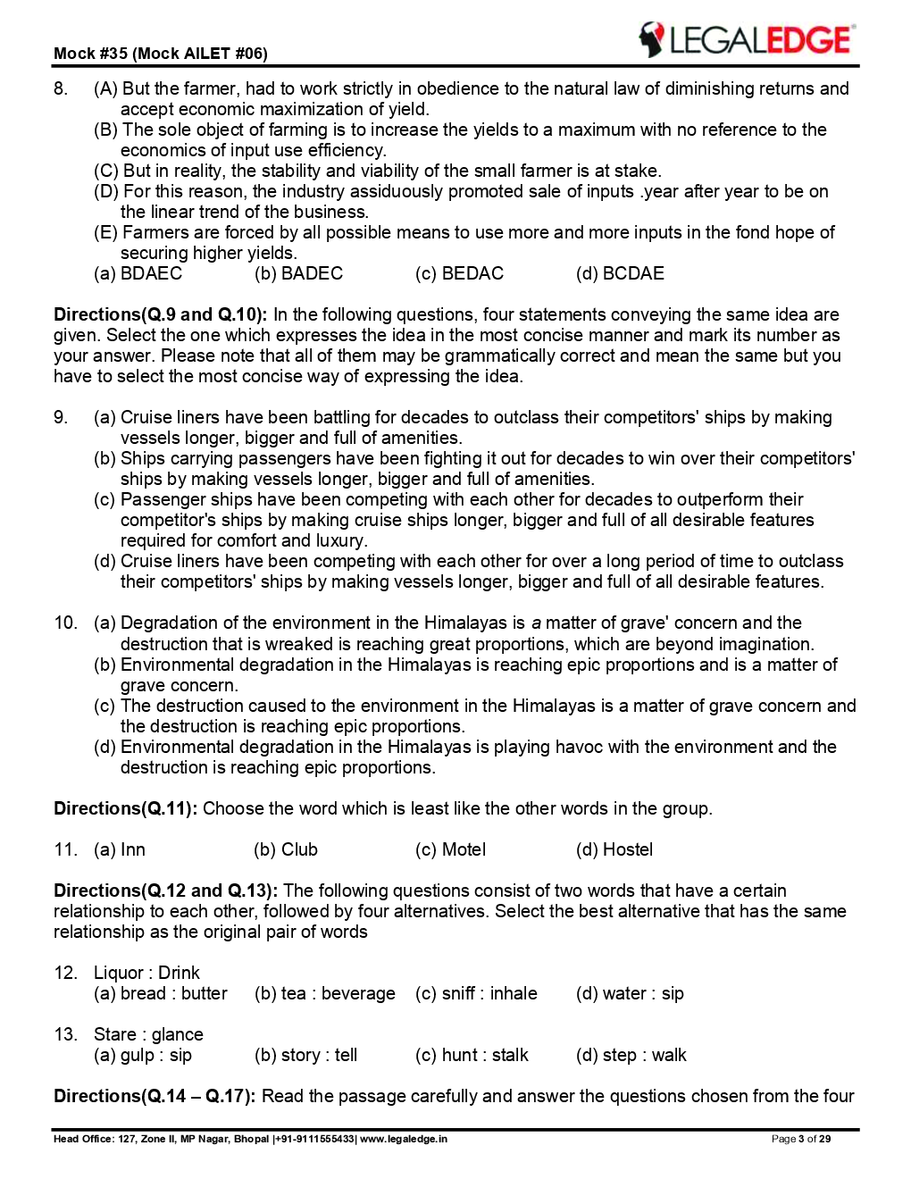 CLAT 2019 Offline Mocks 10 - Page 4