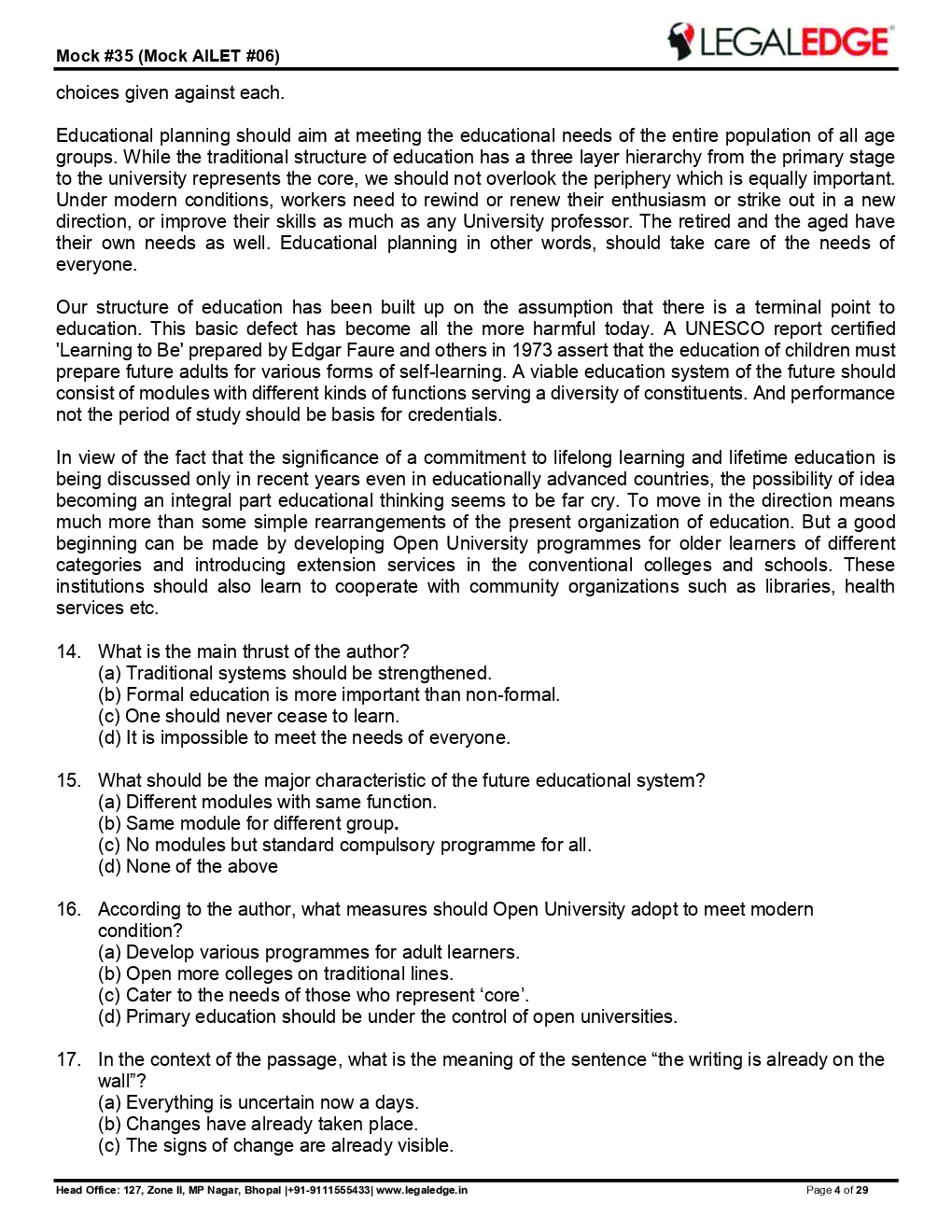 CLAT 2019 Offline Mocks 10 - Page 5