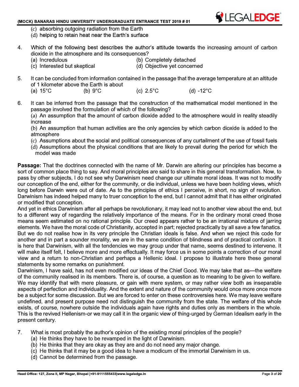 CLAT 2019 Offline Mocks 11 - Page 4