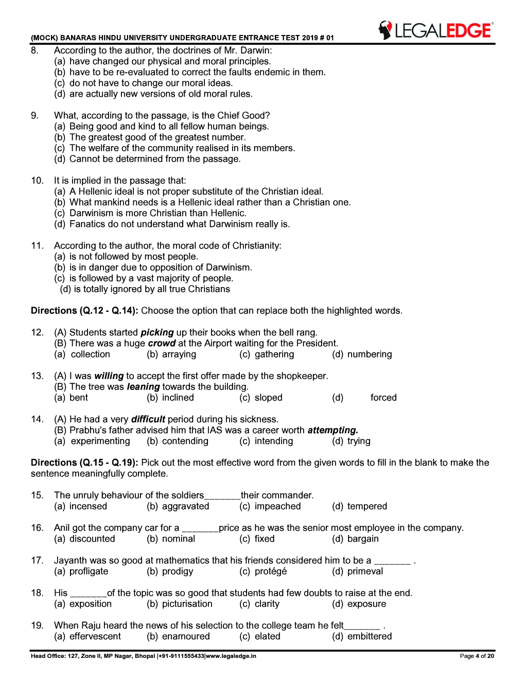CLAT 2019 Offline Mocks 11 - Page 5